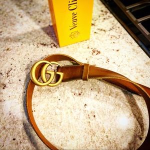 Gucci Double G buckle size 85 Brown Leather